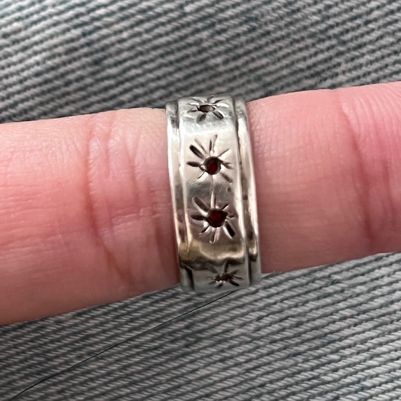 Vintage starburst 925 silver ring - Picture 6 of 6